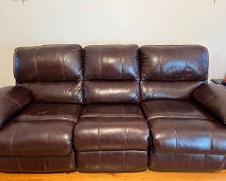 Leather reclining sofa 
