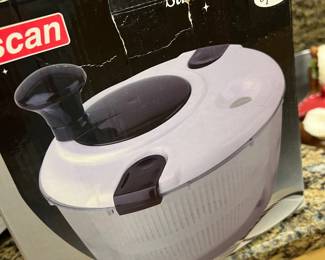 Kitchen items including salad spinner, toaster, blender, mixer & more