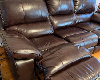 Leather reclining sofa 