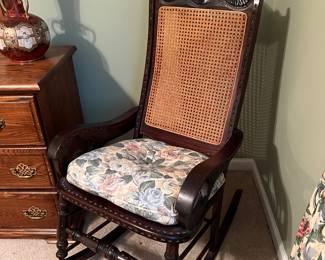 Caned rocking chair 