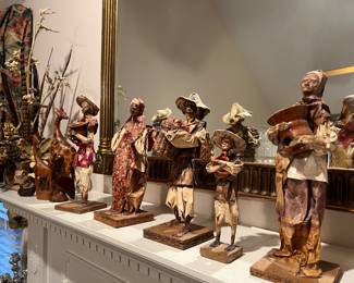 Vintage Mexican Paper Mache Folk Art Dolls 