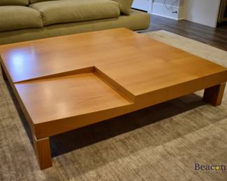 Low maple coffee table with inset