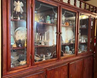 Large cabinet filled with crystal