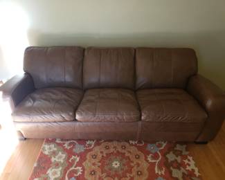 Leather sleeper sofa