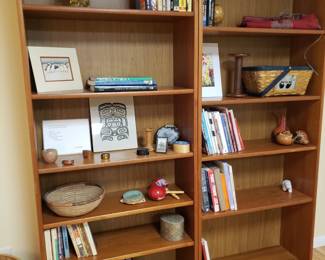 Pair of teak bookshelves 
