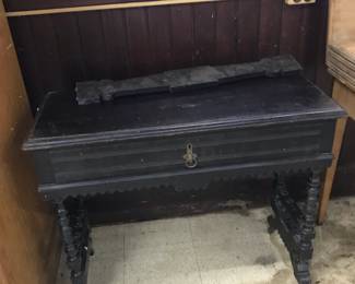 Vintage black dresser/mini desk. (Needs a little repair)