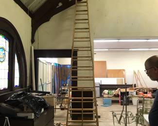 14’ wood step ladder! Like new!
