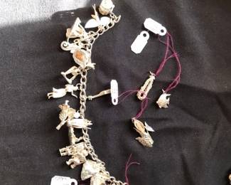 Amazing Hawaiian Charm Bracelet - ALL Sterling Silver with some loose charms. 
