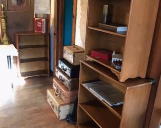 3 short, 3-shelf matching maple bookshelves available. Priced individually. 