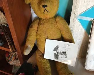 Old golden mohair bear- well loved! 