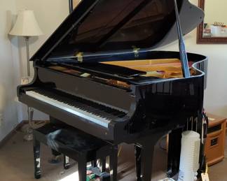 Young Chang Baby Grand Piano, Model G-185, 39.5" x 60" x 72", Matching Bench With Storage, 18.25" x 30" x 14", Seiko Quartz Battery Operated Metronome And Sheet Music