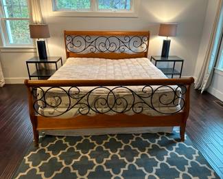 King bed; nightstands; lamps; area rug