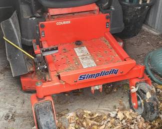 Simplicity Zero Turn Mower.