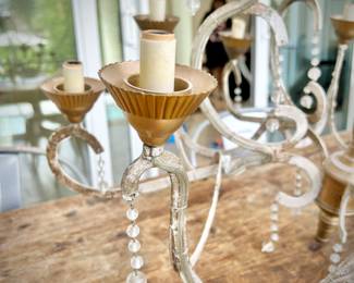 Anthropologie ivory and gold chandelier