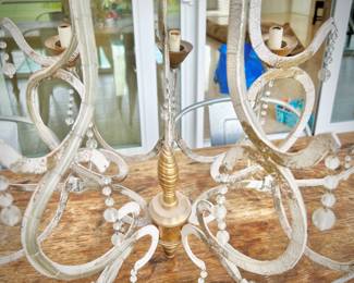 Anthropologie ivory and gold chandelier