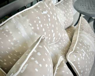 Outdoor lumbar pillows in fawn print
