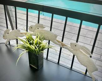 Second of two metal outdoor benches