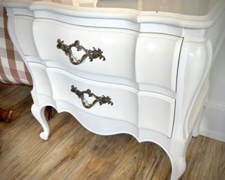 Pair of white vintage bedside stands