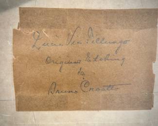 Bruno Croatto original etching - Via Fillalunga in Lucca