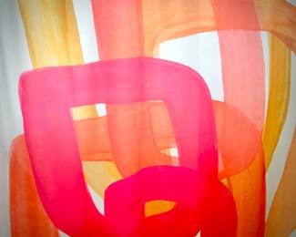 Pink/orange bathroom accessories