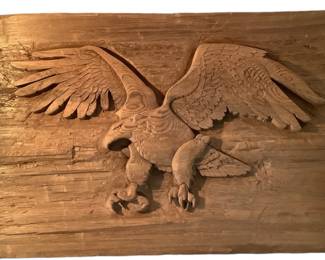 Hand Carved In Wood Eagle Wall Art 