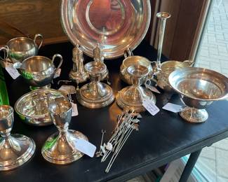 Sterling pieces (Candlesticks are weighted)