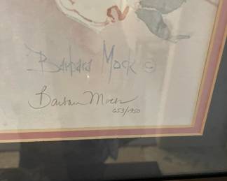 Barbara Mock signature on pic above side buffet