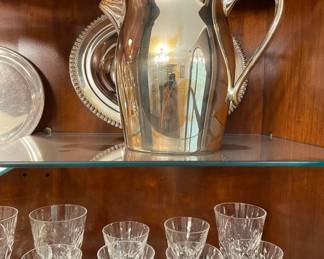 Silverplate pitcher and tray