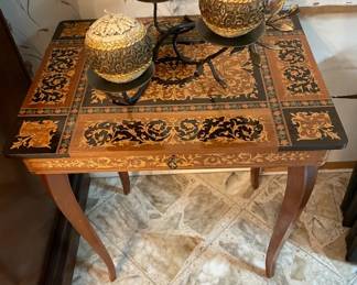 Unique small table. 3 candle holder.