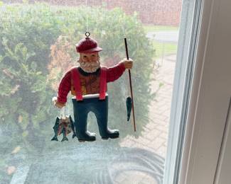 Santa Fisherman Ornament