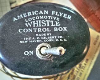 VINTAGE AMERICAN FLYER WHISTLE CONTROLLER. DATED 1949.. UNTESTED.