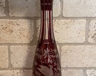 Red cut to clear decanter $20