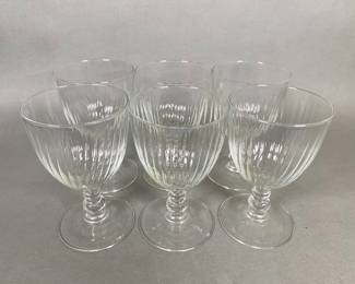 Pressed Glass Water Goblets (6)

