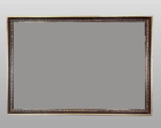 Carved And Painted Wood Mirror With Acanthus Leaf Border
