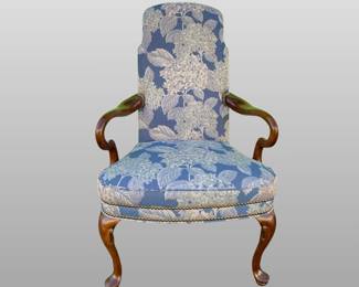 Queen Anne Style Lolling Chair Or Upholstered Arm Chair
