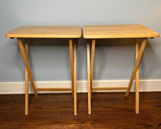 Two Wood Snack Tables
