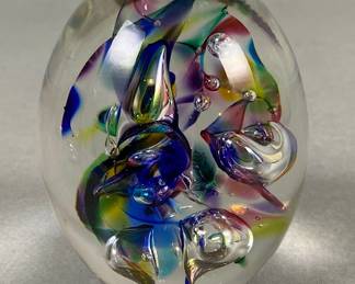 Egg Shaped HG Studio Art Glass Paperweight
