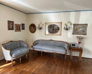 Vintage Provincial Style Sofa & Love Seat