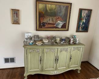 Sideboard / Server, Glassware, Cups & Saucers, Paintings