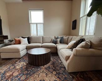 Three-Piece Arhaus Sectional Sofa with Chaise. Measures 96" X 40" D x 140". Chaise Measures 66" D. Photo 2 of 4.
