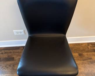 Set of 6 Faux Leather Dining Chairs (One Needs Repair). Each Measures 17" x 17" With 19" Seat Height. Photo 3 of 4.