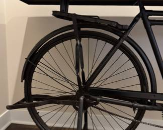 Lin Industrial Black Distressed Wood Bar-Height Gathering Table / Console. Photo 4 of 4.