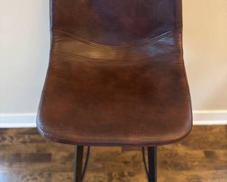 Set of 4 Leather Bar Stools. Each Measures 17" W x 18" D With 29" Seat Height. Photo 2 of 4.
