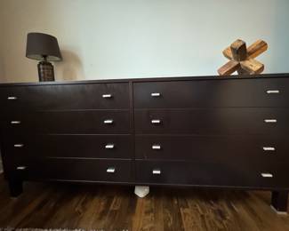 8-Drawer Bureau with Metal Pulls. Measures 75" W x 17" D x 33" H. Photo 1 of 4.