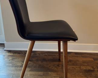 Set of 6 Faux Leather Dining Chairs (One Needs Repair). Each Measures 17" x 17" With 19" Seat Height. Photo 2 of 4.