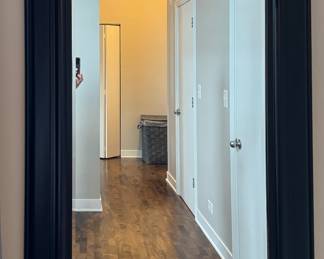 Ebonized Wood Frame Mirror. Measures 3' x 5' 6". Photo 1 of 2.