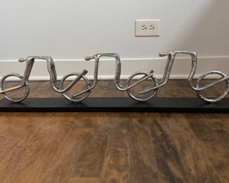 Bicycle Sculpture. Measures 34" W x 8" H. Photo 1 of 2.