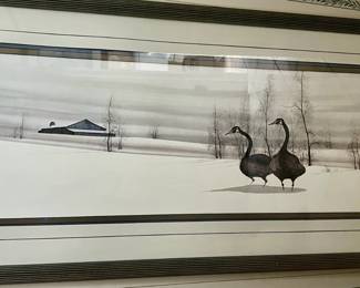 Framed print "Valley Visitors" numbered and signed by P. Buckley Moss (#651/1000)