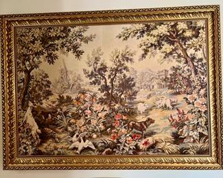 5x8' framed tapestry "Spring Harvest" from France