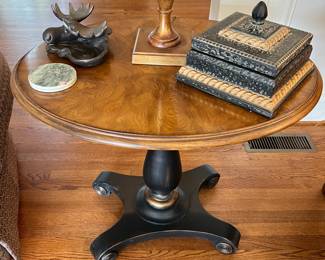 Round two-tone side table